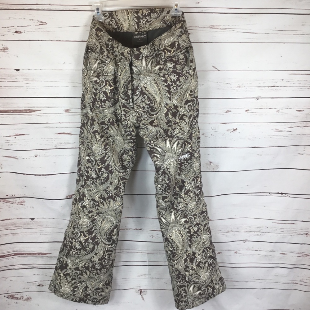 SERAC Ski Snow Pants Brown Paisley Size Medium